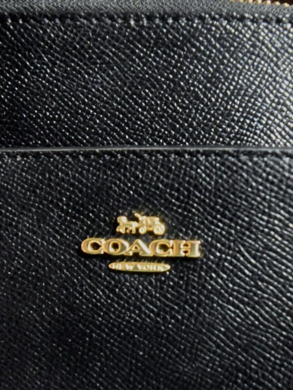 Coach Kitt Crossbody Messenger Bag Black Crossgrain Leather 59975